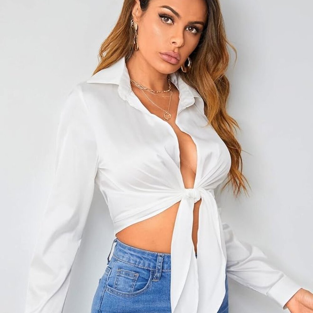 Amazon Tie Front Blouse